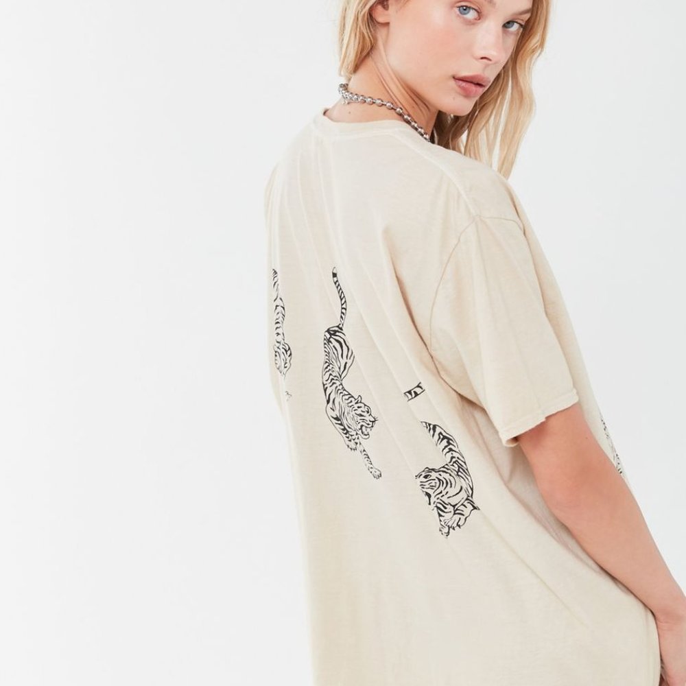 Project Social T Tiger Overdyed T-Shirt Dress sz L - Picture 3 of 8